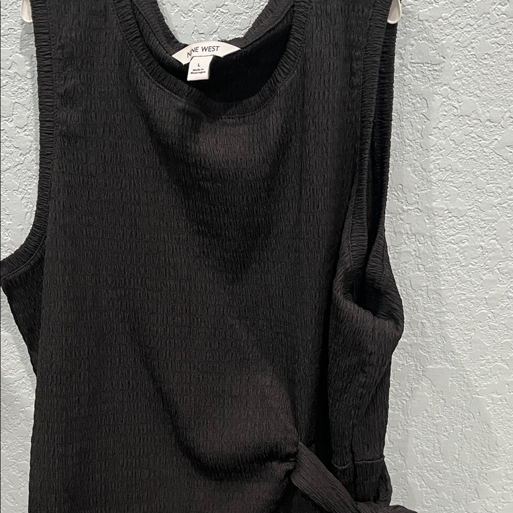 Nine West Black Sleeveless Tie-Waist Top - Picture 6 of 9